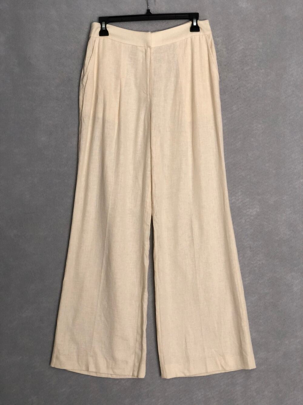 Parker Ellison Linen Blend Pants Wide-Leg Women's Small Off-White (New w/o tags)